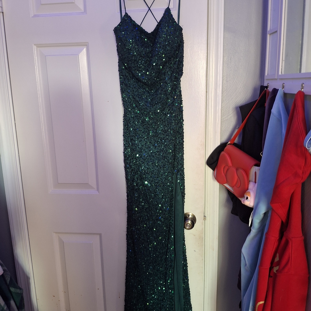 Emerald Green Sequin Gown